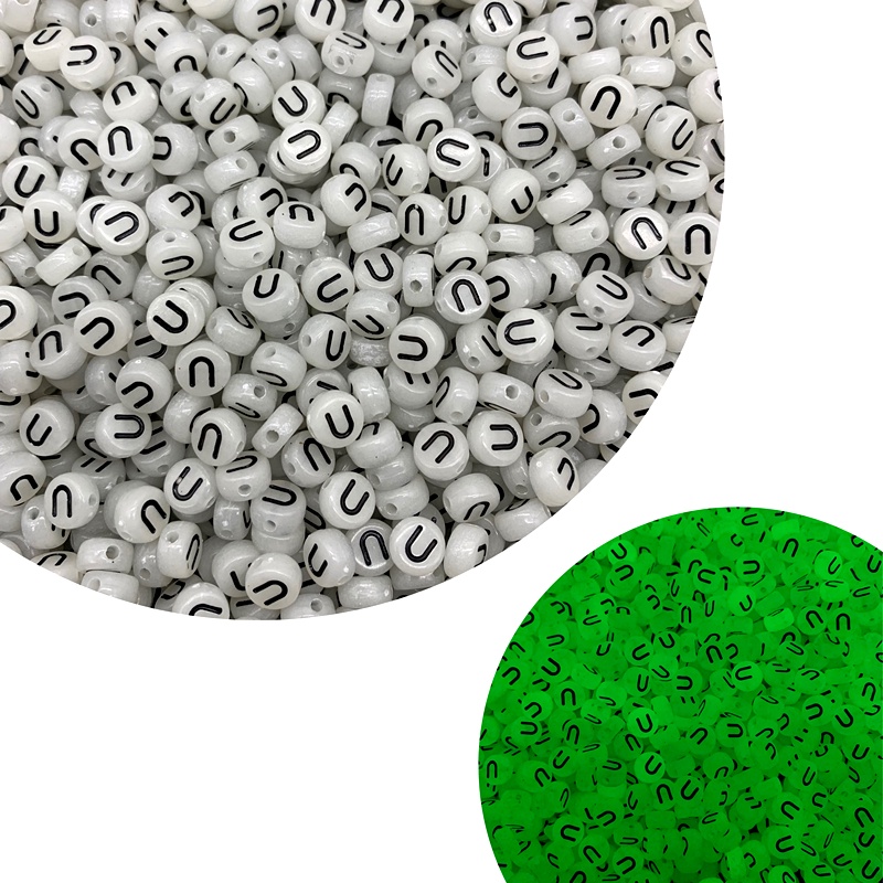 Bộ 100 Hạt Xâu Làm Trang Sức Hình 26 Chữ Cái Phát Quang 4*7mm A-Z