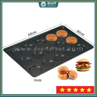 Khay nướng Cup cake, nướng Hamburger 15 bánh, đường kính bánh 4 inch (10cm)