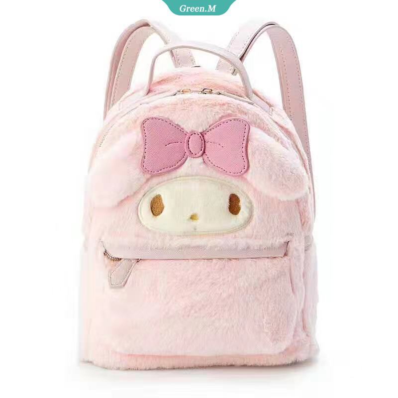 SANRIO Ba Lô Đi Học Đeo Vai Mùa Đông Bằng Vải Cotton Mềm In Hình Cinnamoroll My Melody Melody Cho Bé Gái