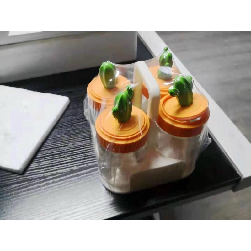 Set 4 chiếc Hũ đựng gia vị - Lọ đựng gia vị hình xương rồng cute
