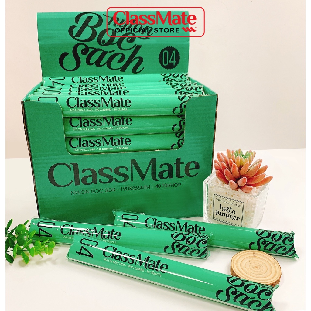 Bọc Sách Giáo Khoa ClASSMATE Chất Liệu Nhựa Trong 10 Tờ/túi 190x265mm no.4 NC104