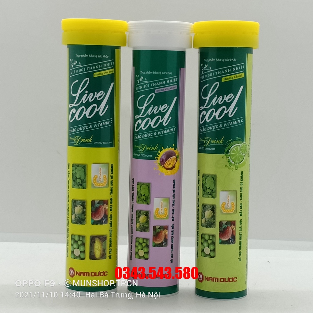 Viên sủi thanh nhiệt Livecool tuýp 16 viên