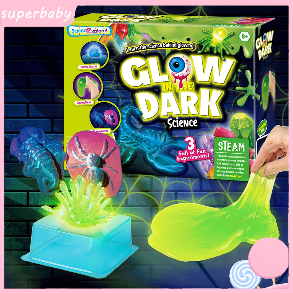 |Superbaby| 1 Bộ Đồ Chơi Slime Phát Sáng Đa Chức Năng Bằng Nhựa Pha Lê Phát Sáng Dành Cho Gia Đình