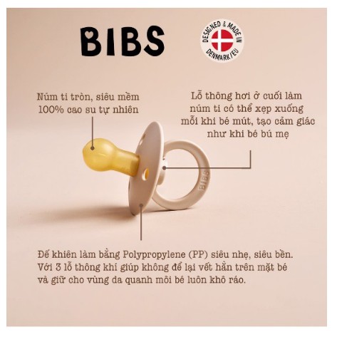 Ti Giả Bibs / Ti Ngậm Bibs Đan Mạch - Tặng Nắp Trứng