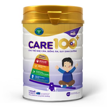Sữa bột Care 100+ cho trẻ nhẹ cân, biếng ăn, suy dinh dưỡng loại 900g (mẫu mới)