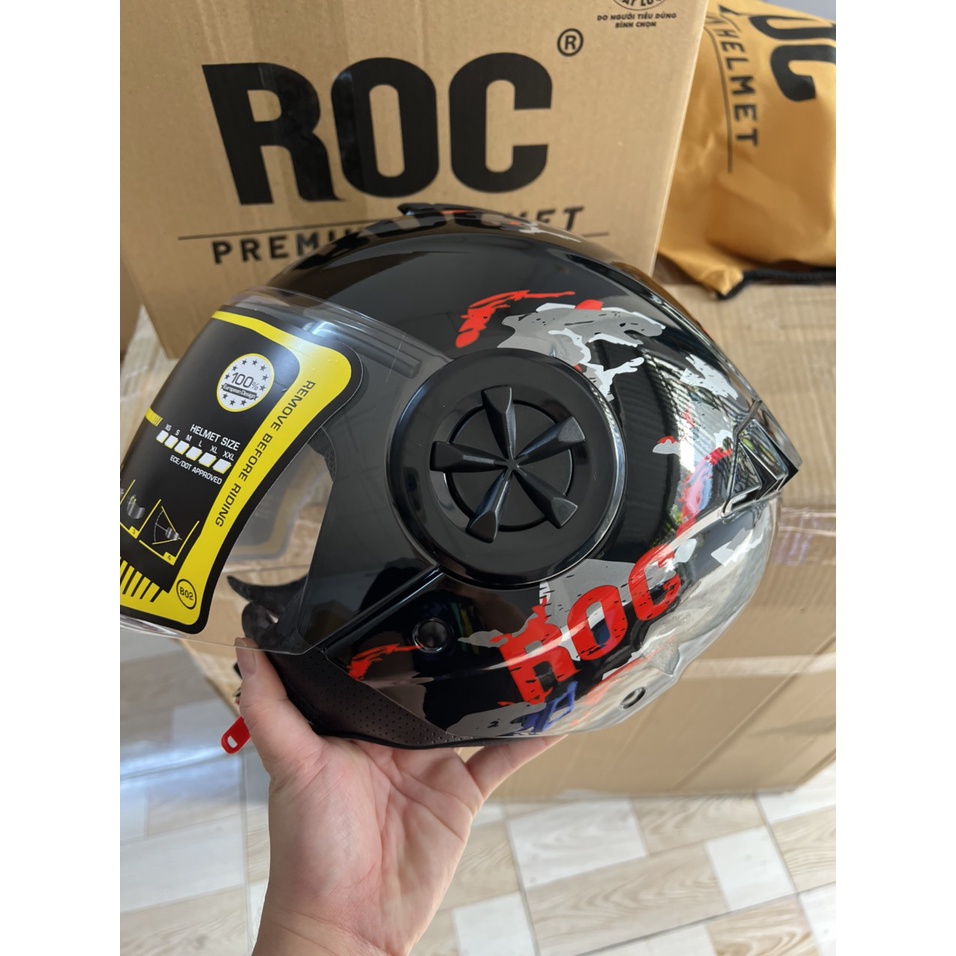 MŨ BẢO HIỂM 3/4 ROC 06 GIÁ TỐT-MŨ BẢO HIỂM CÓ KÍNH FULLBOX