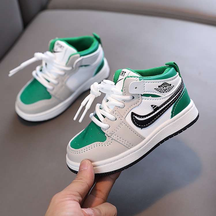 Giày thể thao bé trai bé gái, Giày cao cổ Sneakers chất da PU siêu mềm đế cao su chống trơn phong cách khỏe khoắn M77