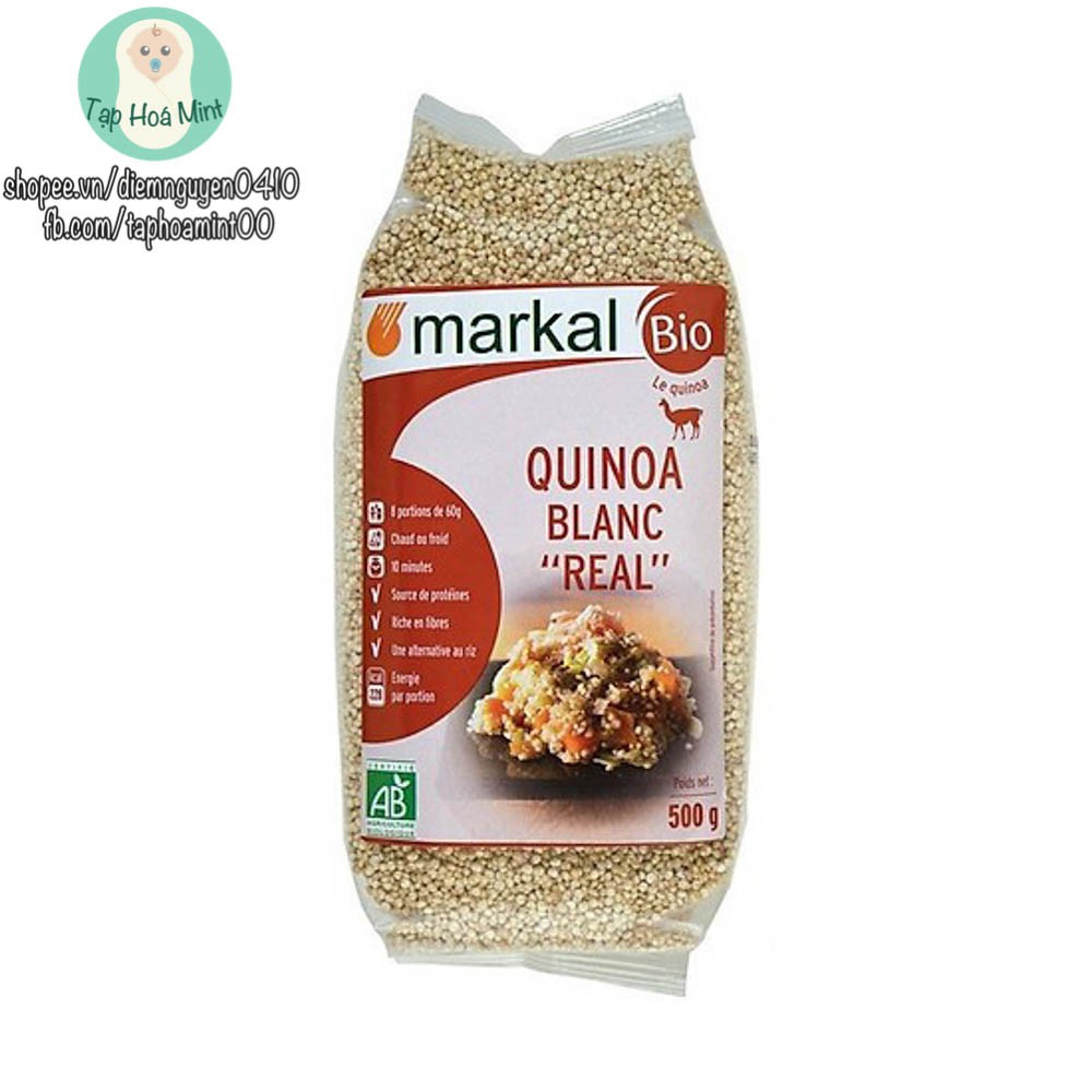 Diêm mạch quinoa trắng hữu cơ Markal 500g nấu ăn cho bé - Mint ăn dặm