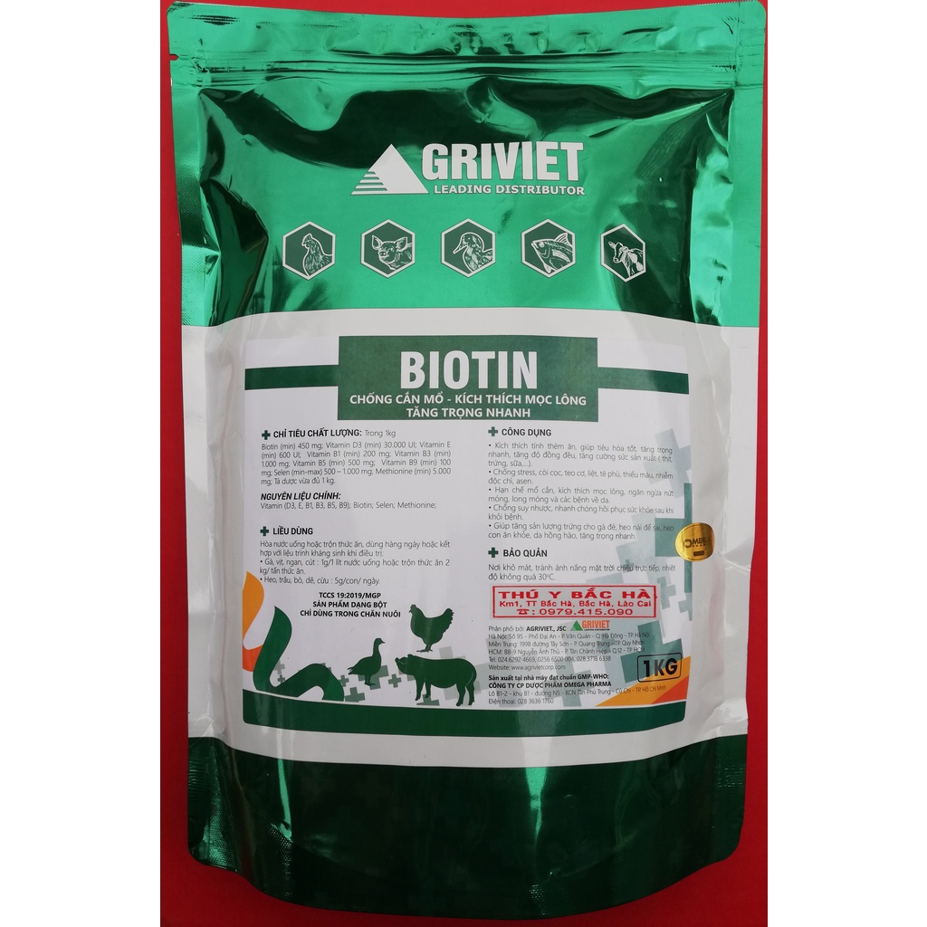 1 gói BIOTIN 200g Chống cắn mổ, Kích thích mọc lông, tăng trọng nhanh