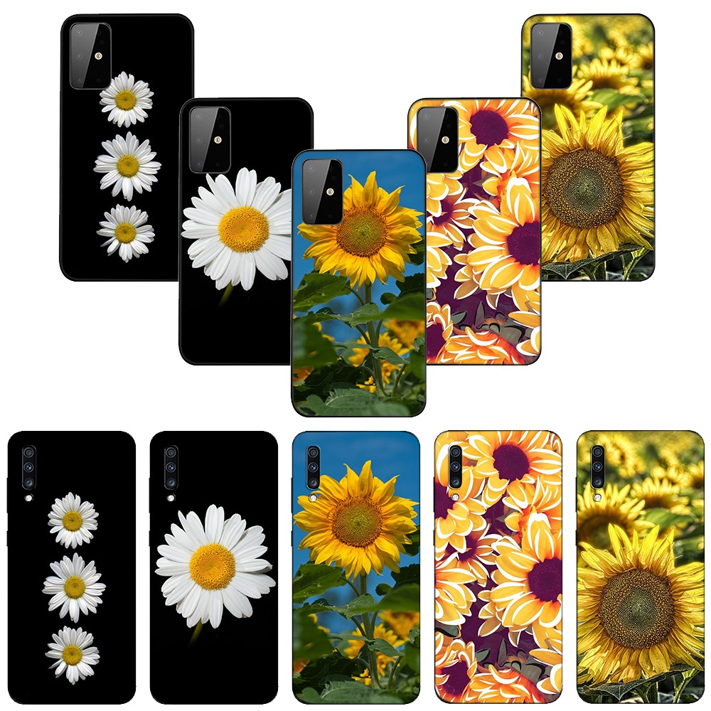Ốp lưng mềm samsung galaxy a9 a8 a7 a6 a8 + a6 + plus 2018 quantum 2 m20 m30 vỏ fl51 hoa cúc hoa hướng dương vàng vỏ bảo vệ thời trang