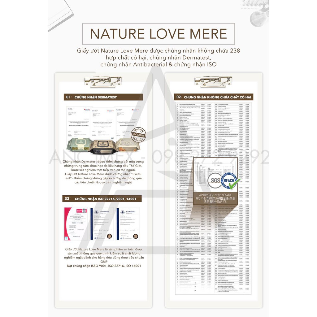 Giấy ướt Nature Love Mere nội địa Hàn Quốc cao cấp 70 tờ