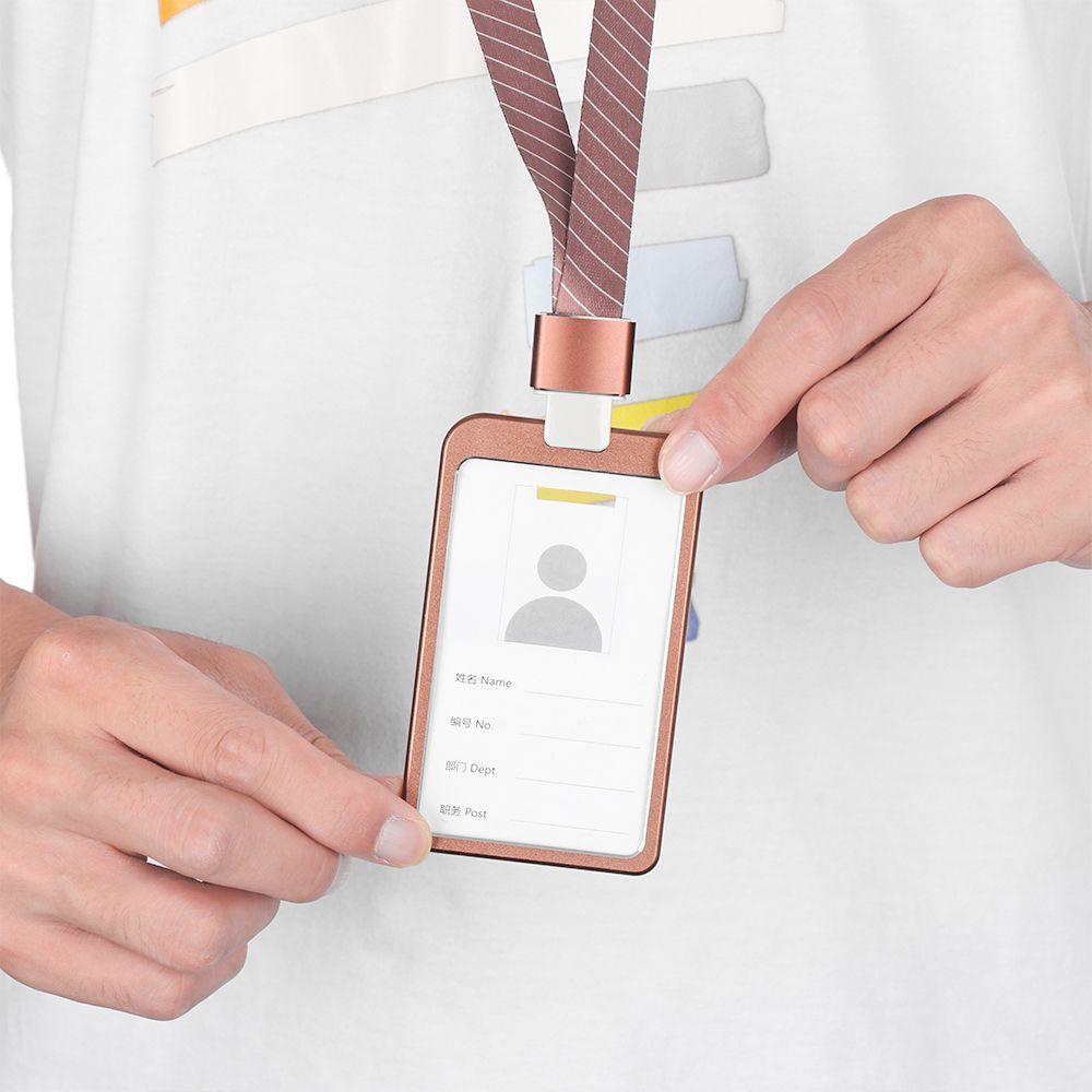 1 Hộp Đựng Thẻ ID Bằng Hợp Kim Nhôm Kèm Dây Đeo Tiện Dụng Cho Trường Học / Văn Phòng MIHAN1 Ốp
