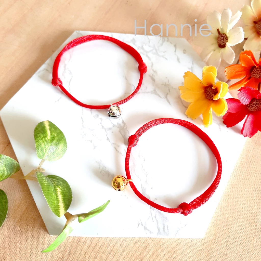 (Bạc/Vàng) Vòng tay chỉ đỏ may mắn chuông - Vòng phong thủy bình an đeo tay nam nữ - Lucky bracelet handmade