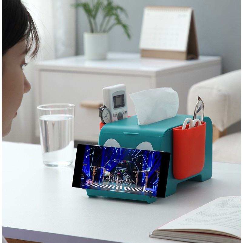 Hộp Đựng Khăn Giấy Ngăn Đa Năng Thiết Kế Sáng Tạo Dễ Thương