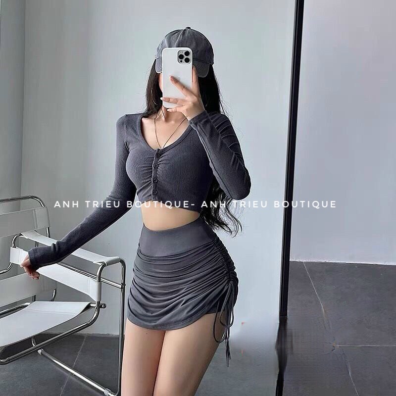 Chân Váy Nhún Hông Rút Dây Cạp Cao Có Lót Trong Cao Cấp Nhất | BigBuy360 - bigbuy360.vn