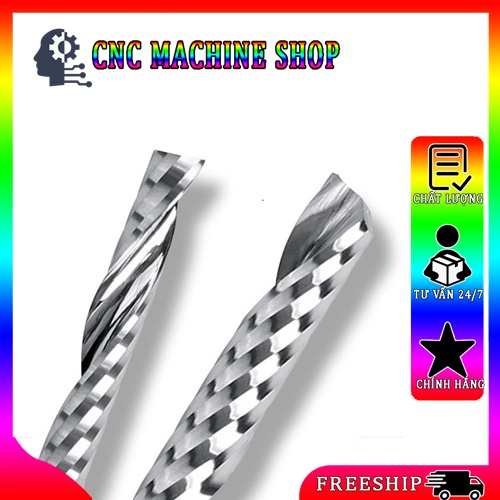 Mũi Cắt CNC 1 Me Xoắn Phi 4mm Dài 60mm Cắt Gỗ Và Các Loại Vật Liệu CNC
