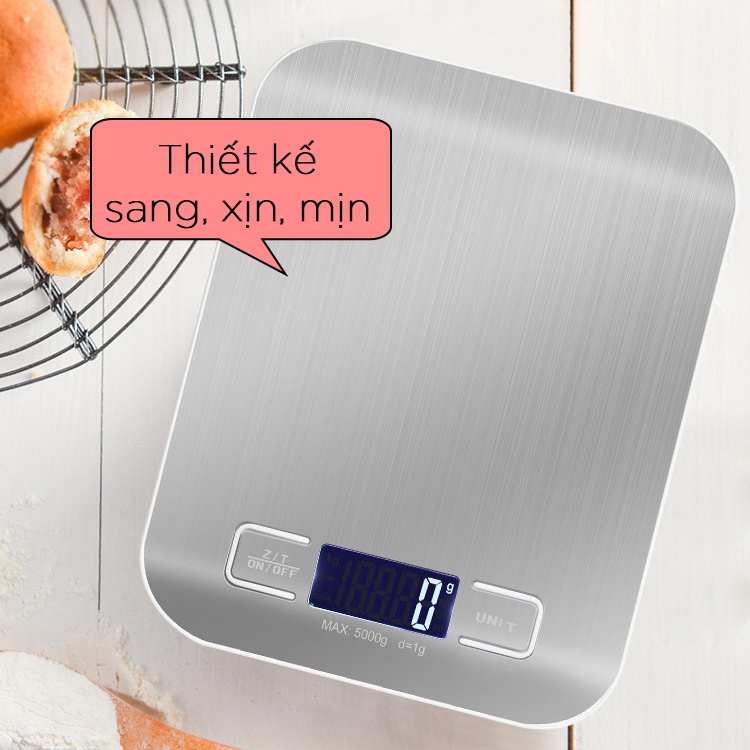 Cân tiểu ly điện tử mini dùng trong nhà bếp, dùng để đo nguyên liệu nấu ăn, làm bánh - 5kg