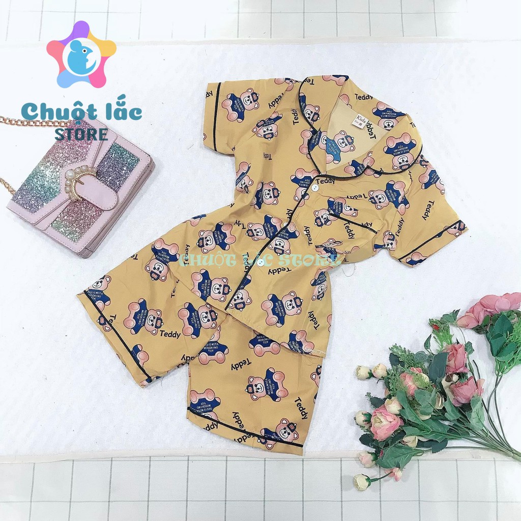 Bộ Pijama Cho Bé Trai Bé Gái Chuột Lắc Store Cộc Tay Size Đại 15Kg Đến 30Kg