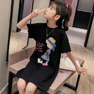 Đầm thun dáng rộng dành cho bé gái