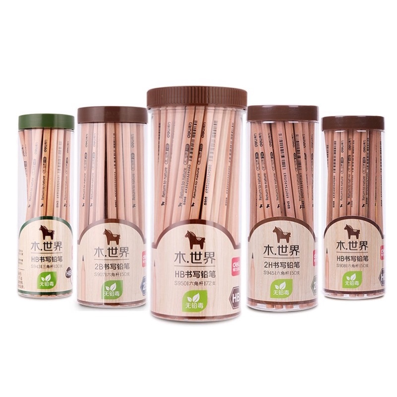 Bút Chì Gỗ Deli HB 2B S9081 S9071 Đồ Dùng Học Sinh Văn Phòng Phẩm