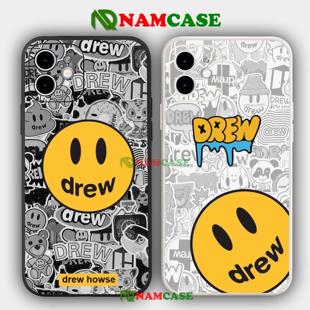 Ốp lưng iPhone Drew cạnh viền vuông silicon mềm dẻo cho iphone 6/6s/7/8/X/XS/XR/11/12/13 Pro Plus Max cute dễ thương đẹp