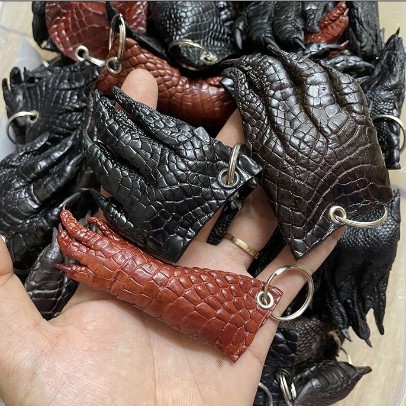 ✅Da cá sấu thật ✅Mốc treo chìa khóa Da Bàn Tay Cá Sấu