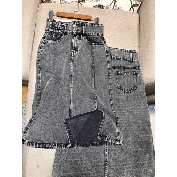 Chân Váy dài haiquang Lưng Cao Xẻ Tà Chân váy bò dài xẻ nắp túi Quyến Rũ Cho Nữ Mã 301-302 | BigBuy360 - bigbuy360.vn