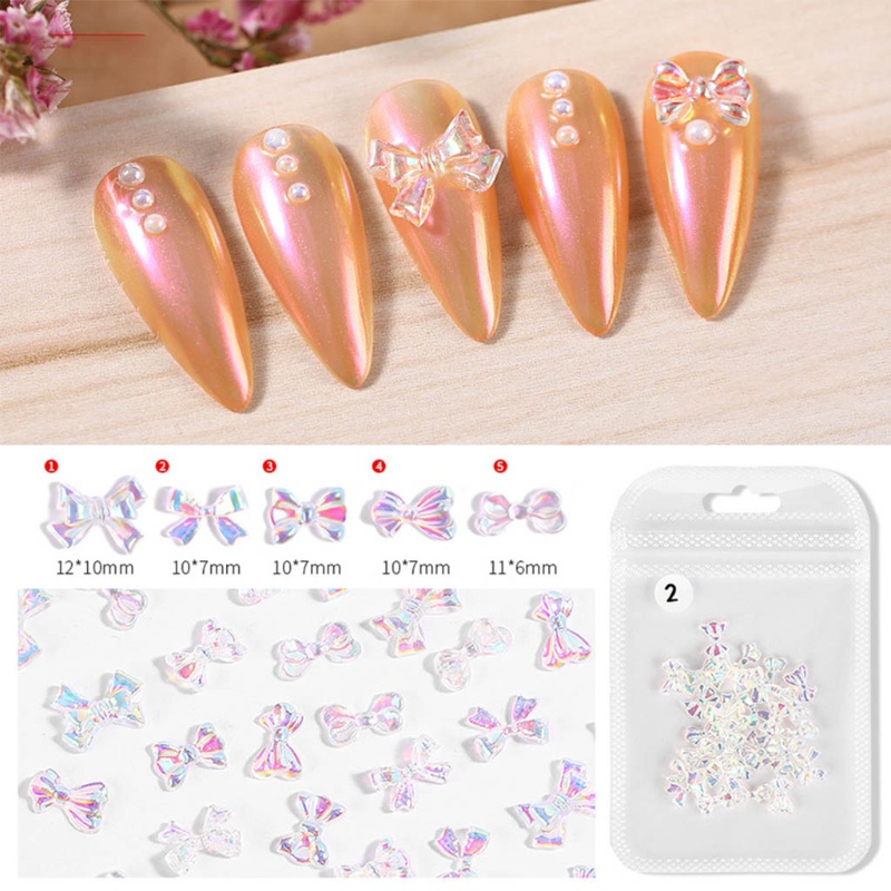 [Hàng mới về] 30 Phụ kiện trang trí móng tay hình nơ bướm 3D xinh xắn