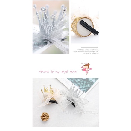 Kẹp tóc vương miện sinh nhật lấp lánh cho bé