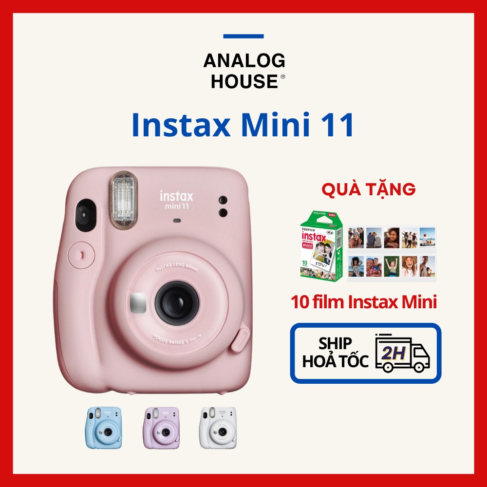 Instax Mini 11 - Máy ảnh lấy liền Fujifilm | Chính hãng - BH 12T - Tặng 10 film