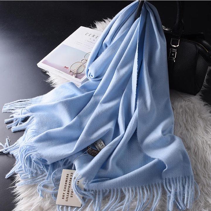 Khăn quàng Lông Cừu SKY CASHMERE,Khăn len choàng cổ chất len dệt mịn Cao Cấp-KTT4 AA