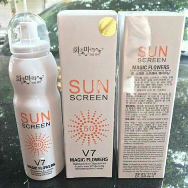 [HÀNG AUTH] Xịt chống nắng Sun Screen V7 - nâng tone, không bết dính- lâu trôi - cam kết 100% Hàn Quốc