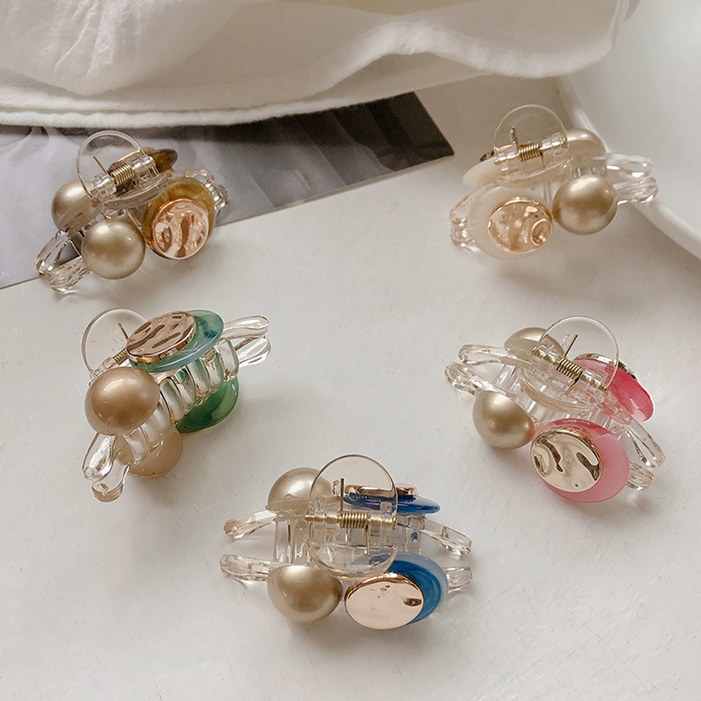 Kẹp Tóc Càng Cua Đính Ngọc Trai Nhiều Màu Thời Trang