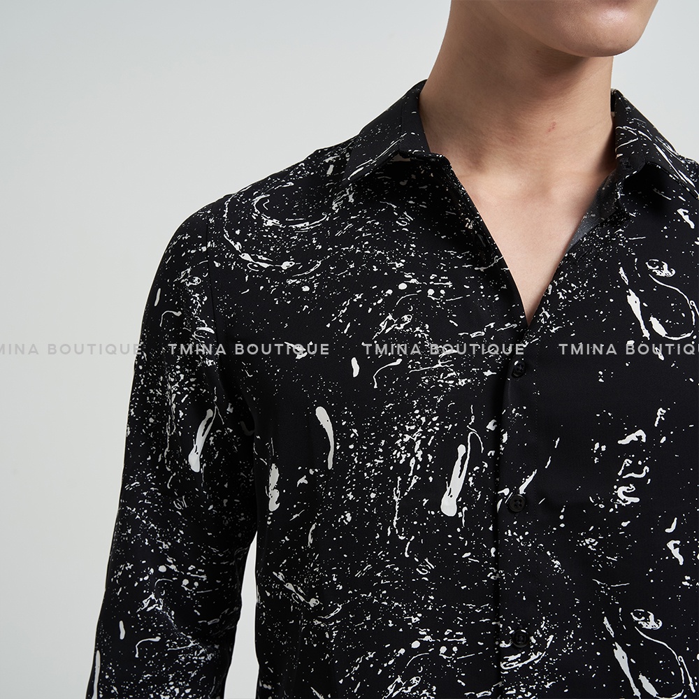 Áo sơ mi nam họa tiết dài tay TMINA chất vải lụa không nhăn cao cấp phong cách trẻ trung, hiện đại - SMD01 | BigBuy360 - bigbuy360.vn