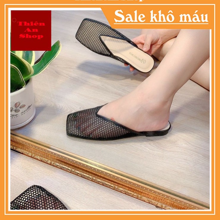 Sục lưới dép lưới mũi vuông đế bệt Thiên An MS: TA02
