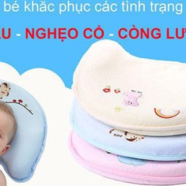 [Qùa 20k]Gối Cao Su Non- Gối Chống Bẹp Đầu Babymoov Cho Trẻ Sơ Sinh Chính Hãng,Tặng Vòng Dâu Cho Bé Trị Giá 20k.