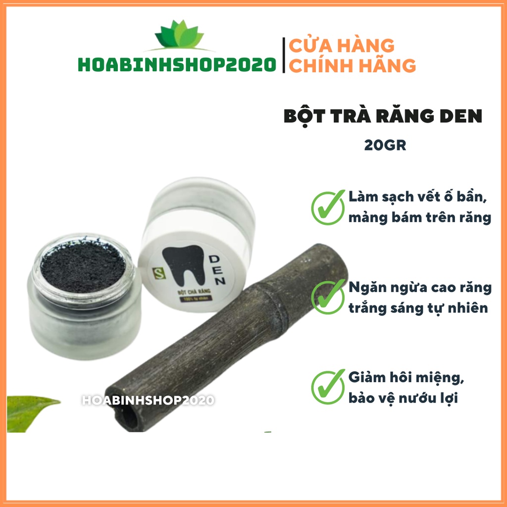[CHÍNH HÃNG] Bột Than Tre Trà Răng DEN Sinh Dược - LÀM SÁNG, SẠCH, TRẮNG RĂNG TỰ NHIÊN