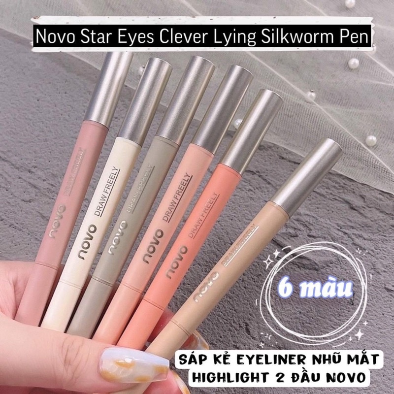 Bút nhũ mắt Novo hai đầu Star eyes lấp lánh chống nước bắt sáng cực đỉnh