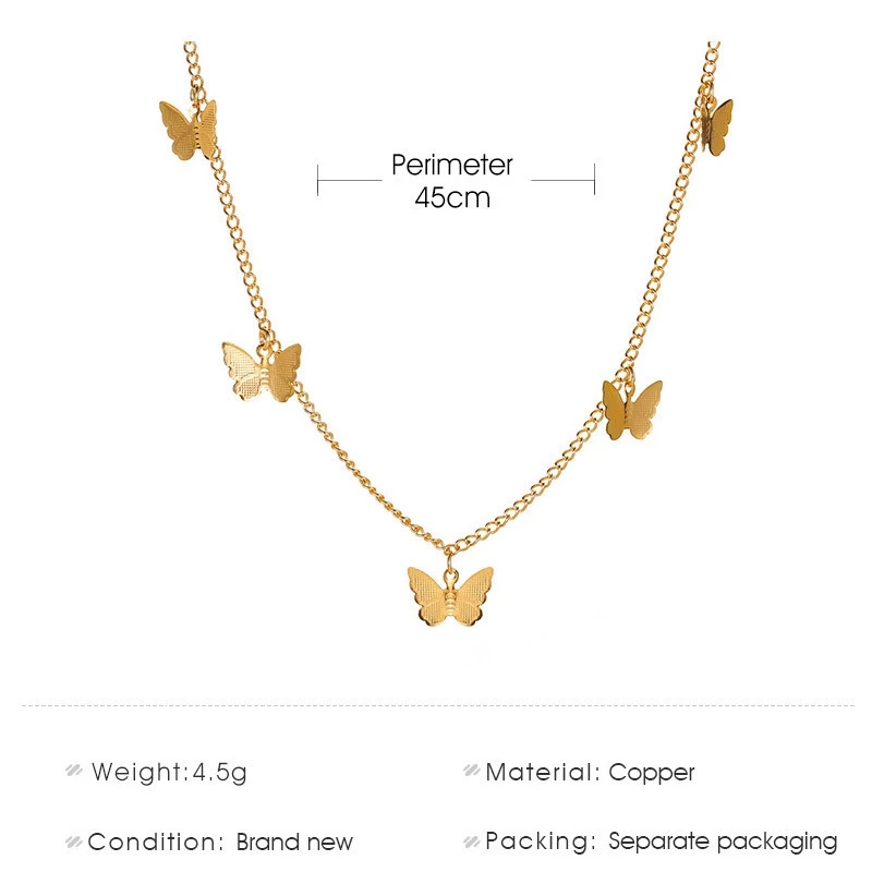 vòng cổ Mạ Vàng Mặt Hình Bướm Xinh Xắn Cho Nữ