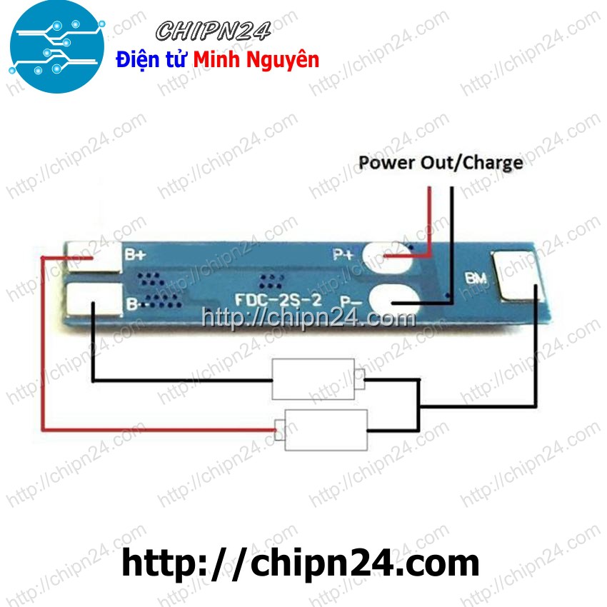 [1 CÁI] Mạch sạc bảo vệ pin 18650 2 cell 3A