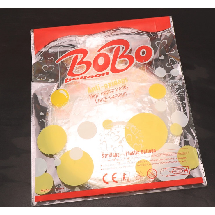 Bộ 10 bóng bay Bobo chất liêu nhựa PE trong suốt cho các bữa tiệc sinh nhật, đám cưới thêm lung linh