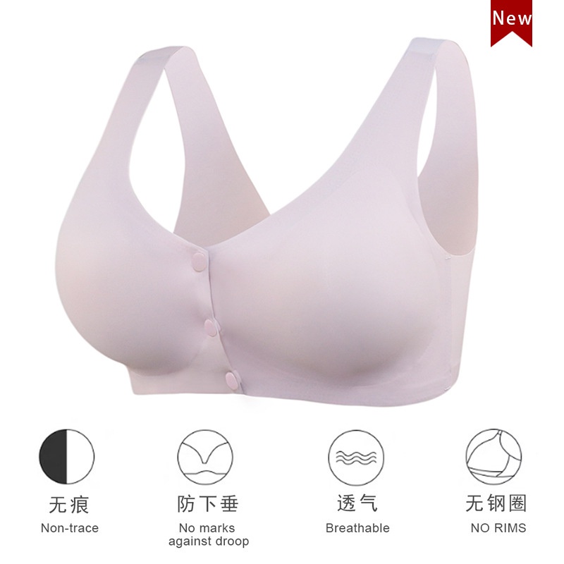Áo Ngực Không Gọng Cài Nút Trước Sáng Tạo Mới Dành Cho Phụ Nữ Trung Niên