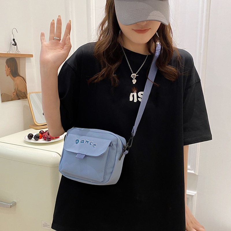 Túi Đeo Chéo Vai Bằng Nylon Có Khóa Kéo Sức Chứa Lớn Thiết Kế Đơn Giản Nhẹ Nhàng Cho Nữ