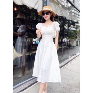 Đầm Váy Cổ Trụ Cột Eo (kèm hình thật)