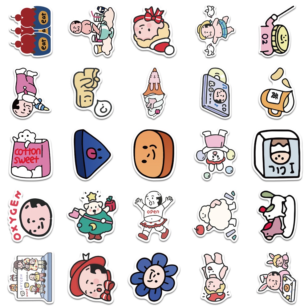 Miếng Dán Trang Trí Vali / Ván Trượt / Điện Thoại / Phòng Thí Nghiệm Oxy Dễ Thương DIY