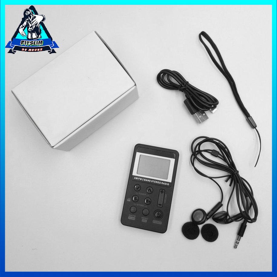 Đài phát thanh nhỏ AM FM bỏ túi Đài phát thanh âm thanh nổi di động Đài phát thanh kỹ thuật số siêu nhỏ [8/12]