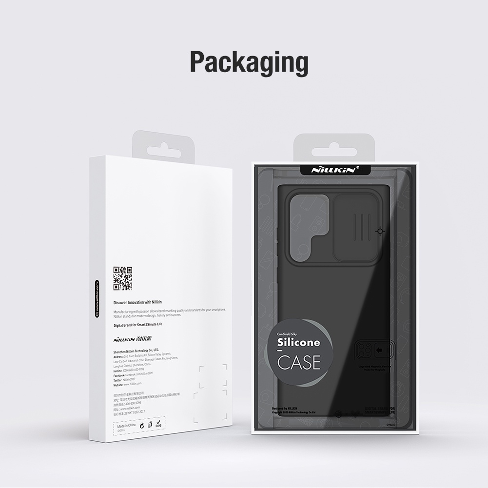 Ốp Lưng Nillkin CamShield Silky Silicone cho Samsung Galaxy S22 Ultra - Hàng Nhập Khẩu.