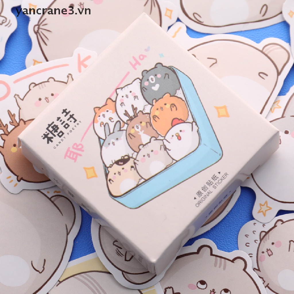 Set 45 nhãn dãn hình chuột hamster dễ thương đáng yêu dùng trang trí sổ tay diy