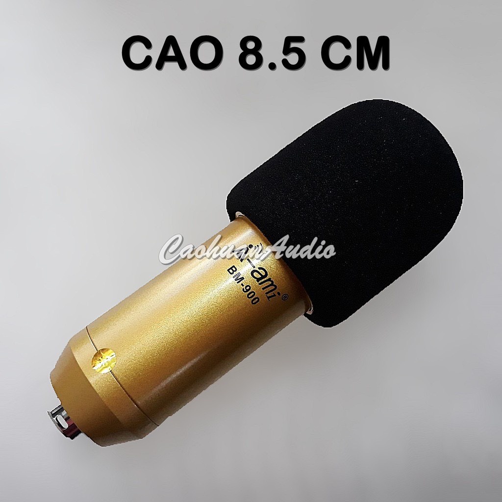 Bông lọc micro thu âm và micro không dây cao 8cm ( đen - xanh - cam )