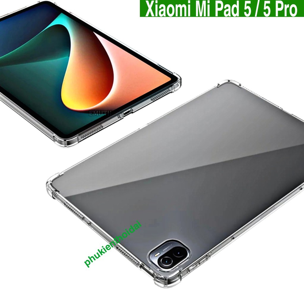 Ốp lưng Xiaomi Mi Pad 5 / 5 Pro / Pad 6 / Pad 5 Pro 12.4 / Redmi Pad 10.6 / Pad SE 11 dẻo trong suốt lồi 4 góc chống sốc